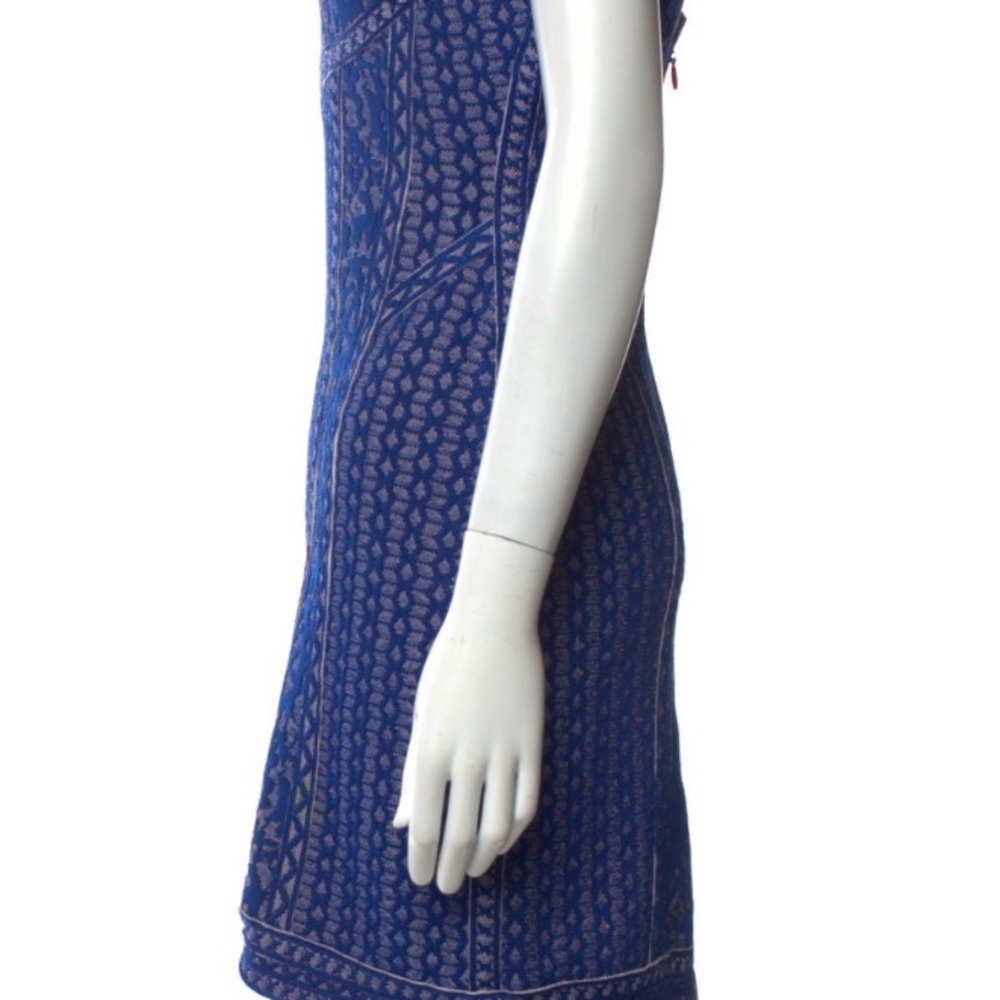 Herve Leger Blue and White Mini Dress - Picture 5 of 6